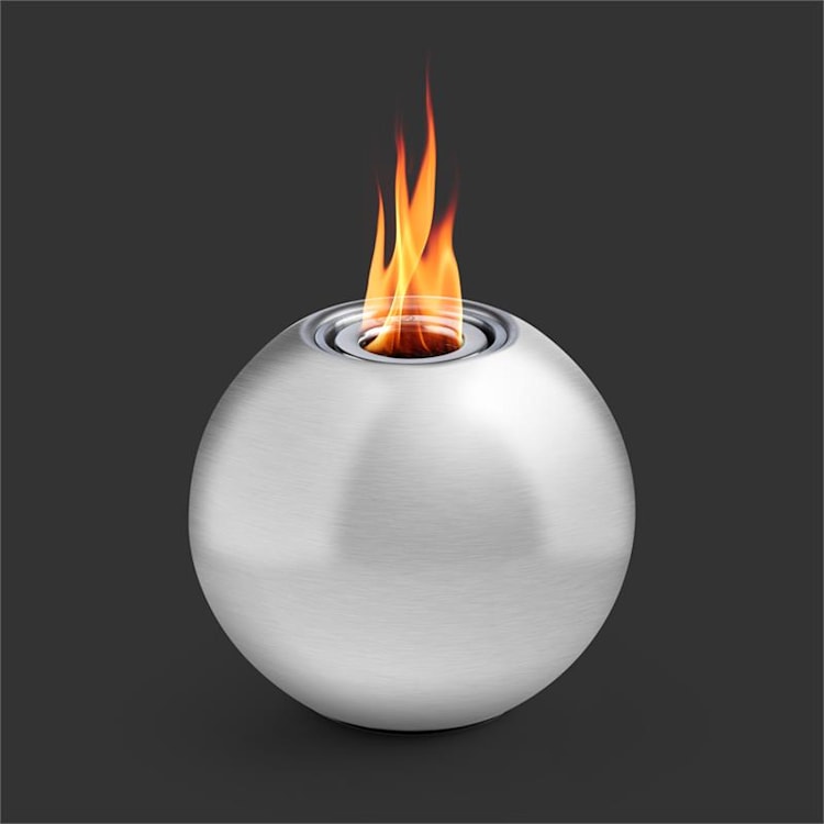 Supernova Edelstahl Feuerkugel Tischfeuer Bio-Ethanol silber