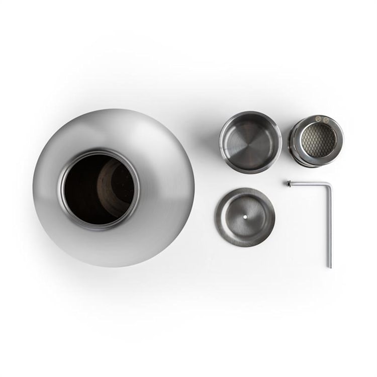 Supernova Edelstahl Feuerkugel Tischfeuer Bio-Ethanol silber