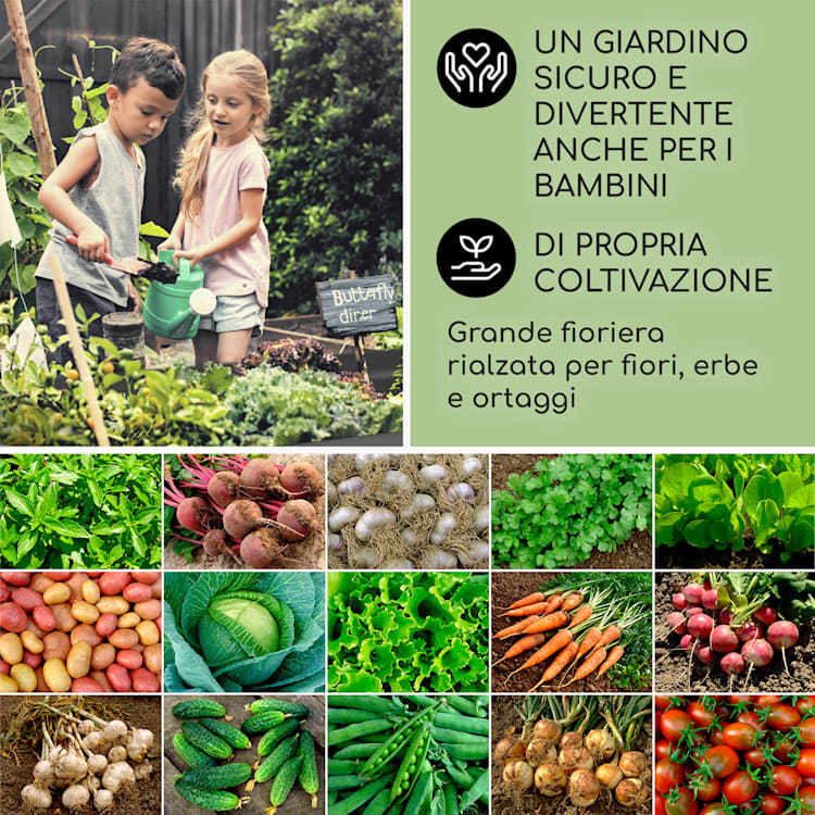High Grow Fioriera Rialzata 1,6m Rivestimento zinco-alluminio beige 1,6 m | Beige