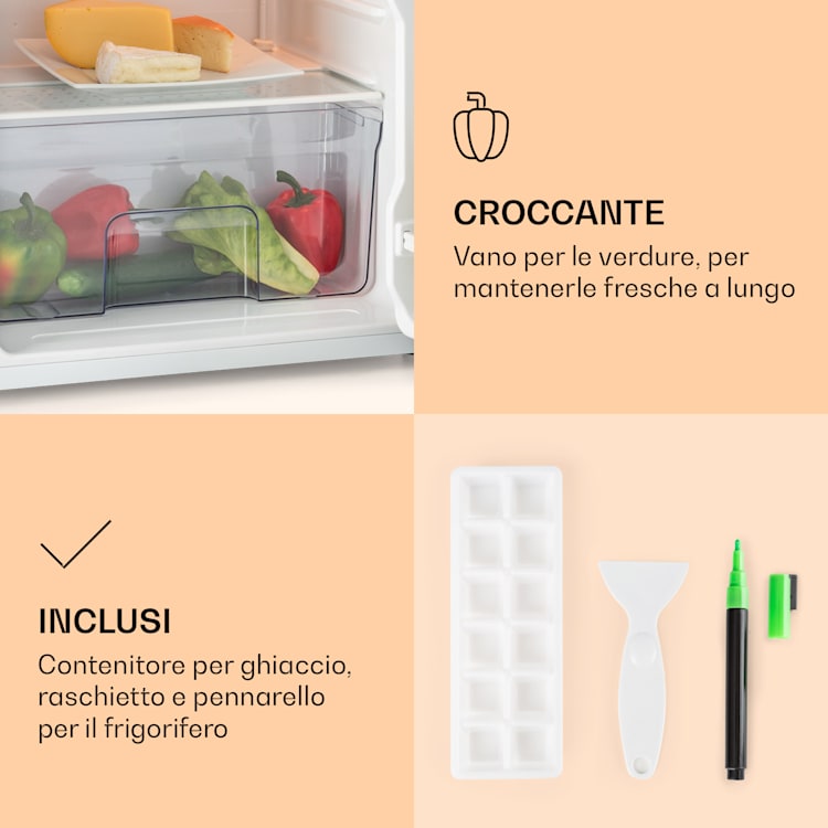 Spitzbergen Uni - Frigorifero, 91 litri, vano freezer da 10 litri, 2 ripiani 90 Ltr | Nero