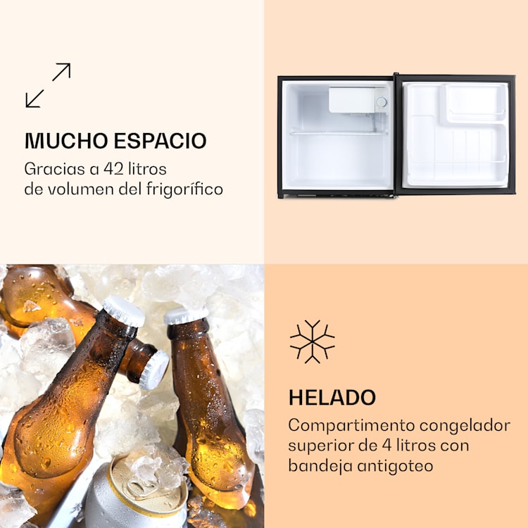 Frigorífico Spitzbergen Aca 46 litros, congelador 4 litros, 1 estante 40 L | Negro