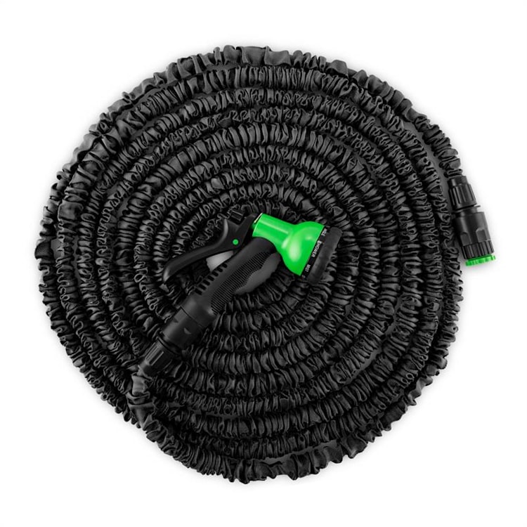 Water Wizard 30 flexibler Gartenschlauch 8 Funktionen 30 m schwarz 30 m | Schwarz