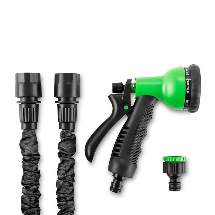 Water Wizard 30 flexibler Gartenschlauch 8 Funktionen 30 m schwarz 30 m | Schwarz