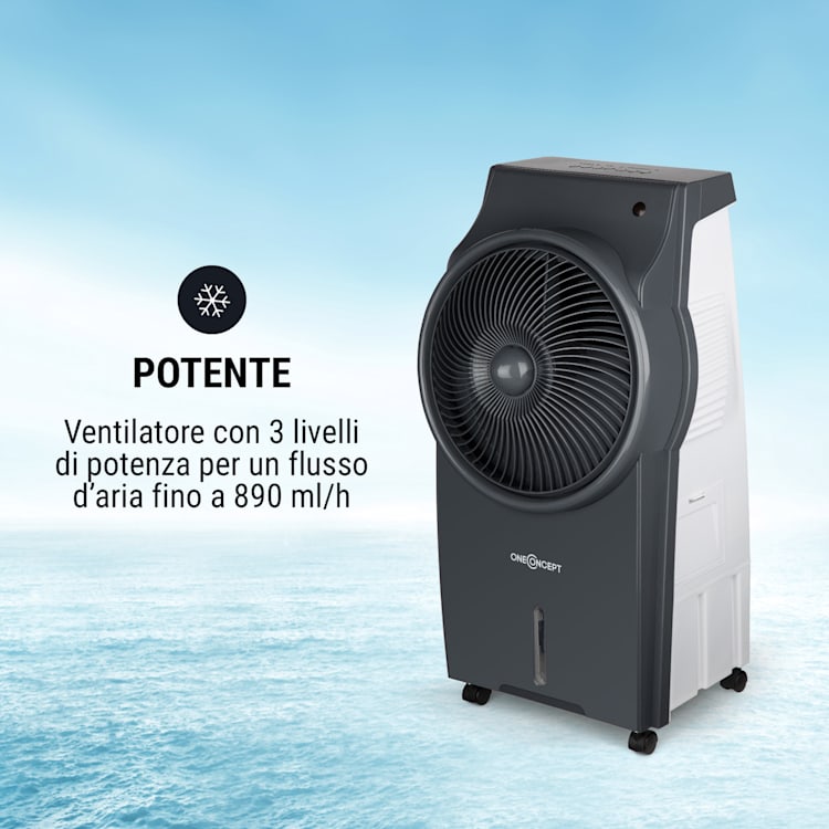 Kingcool Raffrescatore Ventilatore Ionizzatore Umidificatore 4in1 grigio