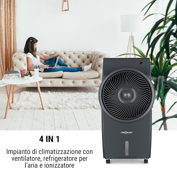 Kingcool Raffrescatore Ventilatore Ionizzatore Umidificatore 4in1 grigio