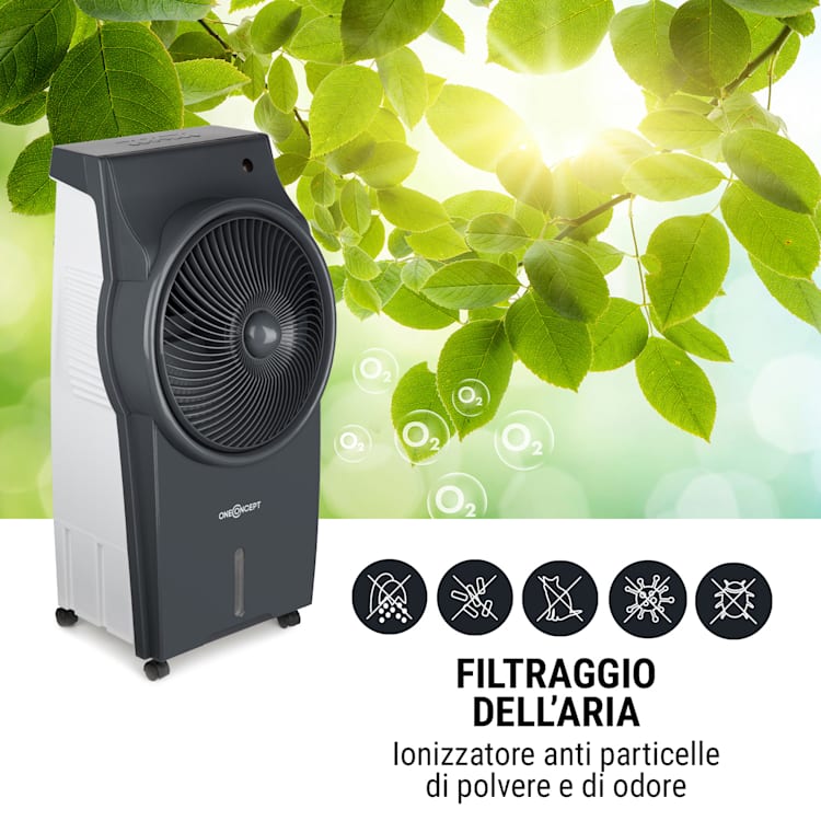 Kingcool Raffrescatore Ventilatore Ionizzatore Umidificatore 4in1 grigio