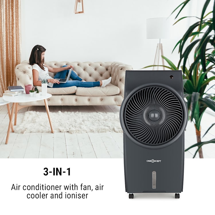 Kingcool, ochladzovač vzduchu, klimatický prístroj, ventilátor, ionizátor, šedý Šedá