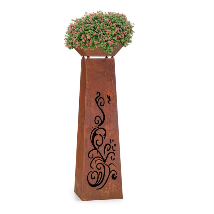 Turn floral Ghiveci floral Stâlp floral Vatră Design din oțel ruginit