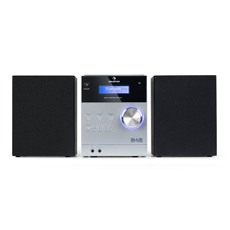 MC-20 DAB Micro-Stereoanlage DAB+ Bluetooth Fernbedienung silber