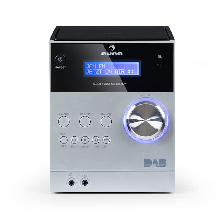 MC-20 DAB Micro-Stereoanlage DAB+ Bluetooth Fernbedienung silber