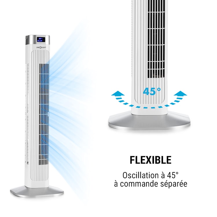 Hightower 2G ventilateur colonne sur pied 42 W minuterie blanc