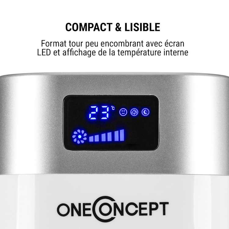 Hightower 2G ventilateur colonne sur pied 42 W minuterie blanc