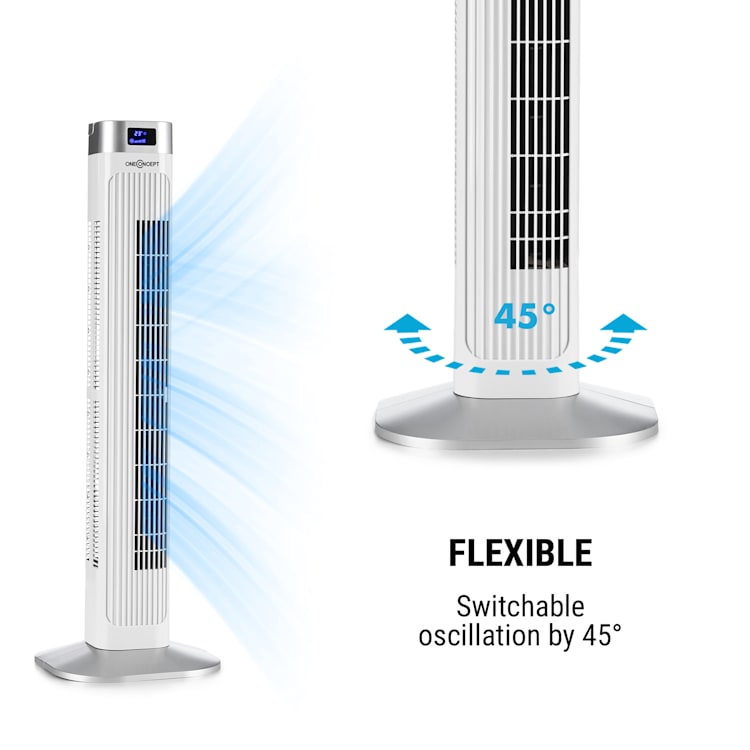 Hightower 2G, stĺpový ventilátor, časovač, 42 W, biely