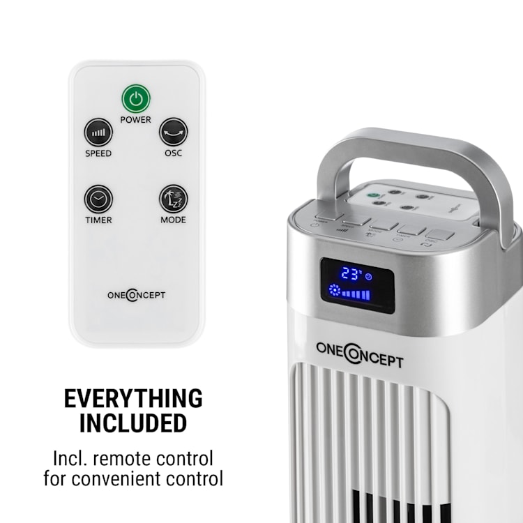 Hightower 2G, stĺpový ventilátor, časovač, 42 W, biely