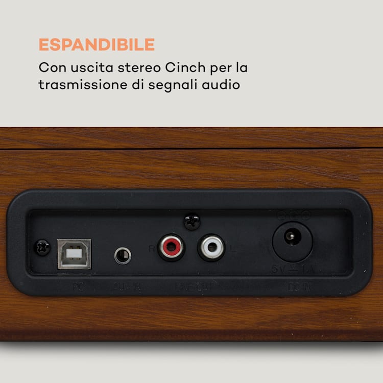 Nostalgy by Peggy Sue Giradischi Retrò LP USB AUX Legno/Dorato