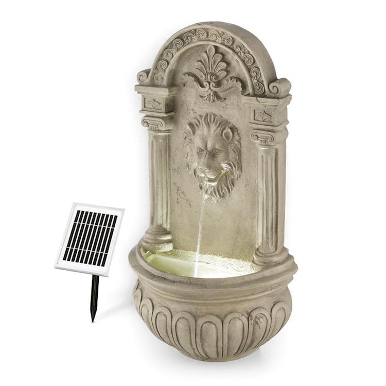 Löwenstein, fontanna ścienna, ogrodowa, panel słoneczny, 2 W, LED, polyresin, wygląd kamienia