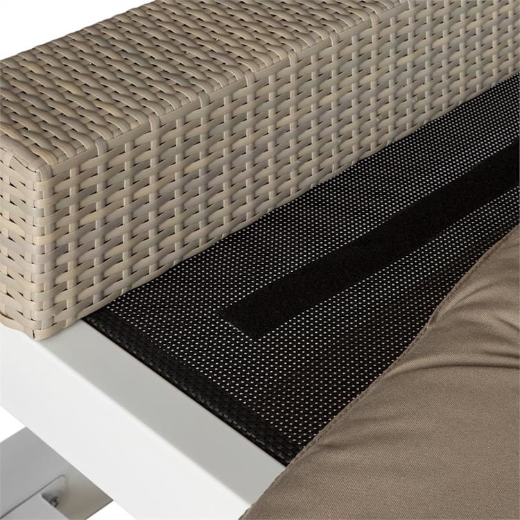 Eremitage luxe hollywoodschommel 236 x 210 x 180 cm zonnedak gordijnen Wit / donker taupe