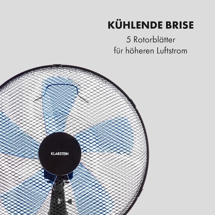 Summerjam Standventilator Standlüfter Ventilator | Ø 41 cm | 50 W | 3 Geschwindigkeiten | 4150 m³/h | Oszillation Timer Fernbedienung höhenverstellbar Schwarz