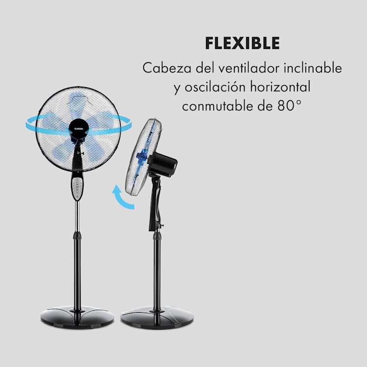 Summerjam Ventilador de pie 41 cm 50W 3 niveles color negro Negro