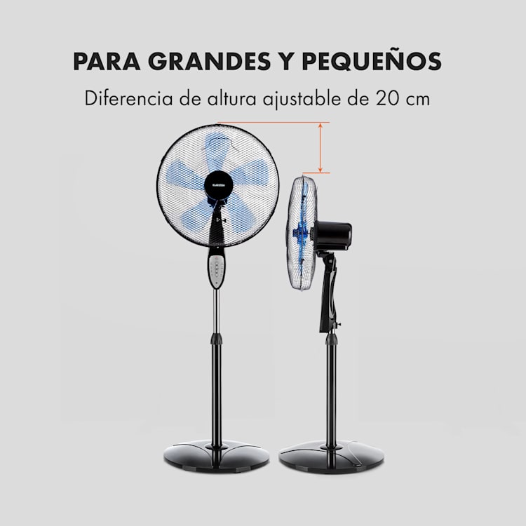 Summerjam Ventilador de pie 41 cm 50W 3 niveles color negro Negro