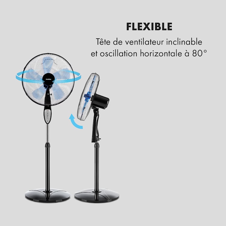 Summerjam ventilateur sur pied 41 cm 50 W 3 vitesses - noir Noir