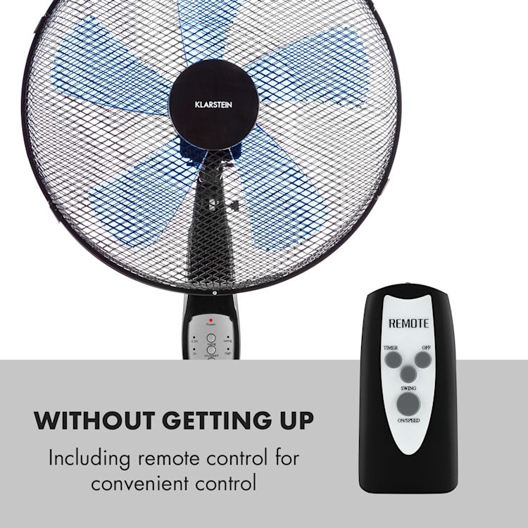 Summerjam Standing Fan 41cm 50W 3 Steps Black Black