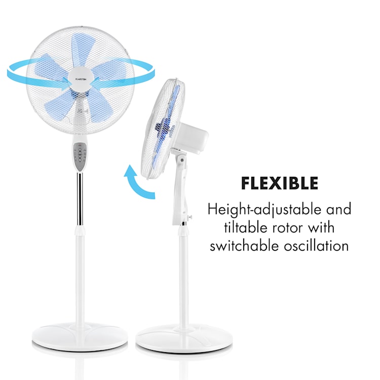 Summerjam Standing Fan 41cm 50W 3 Steps Black White