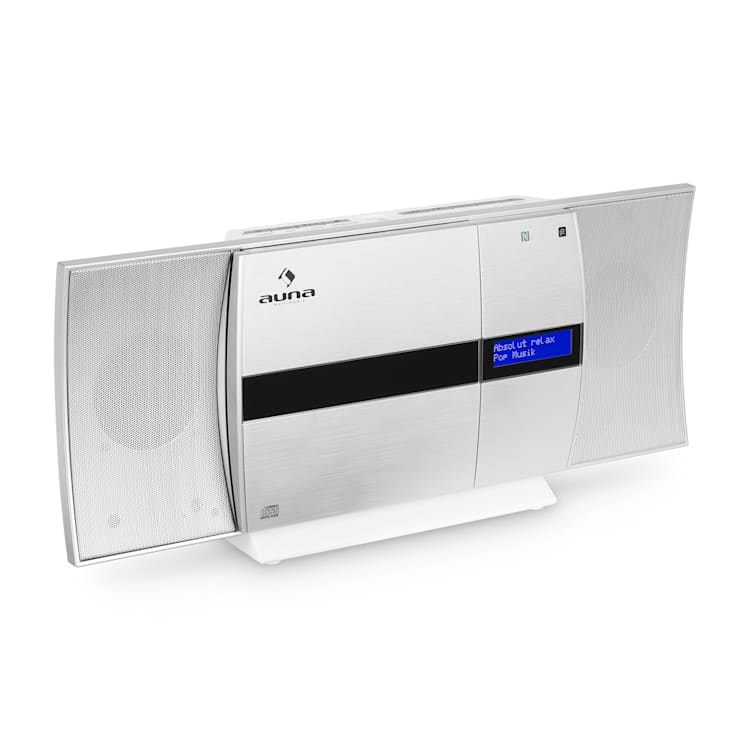 V-20 DAB Chaîne stéréo verticale Bluetooth NFC CD MP3 USB DAB+ & Tuner FM Argent