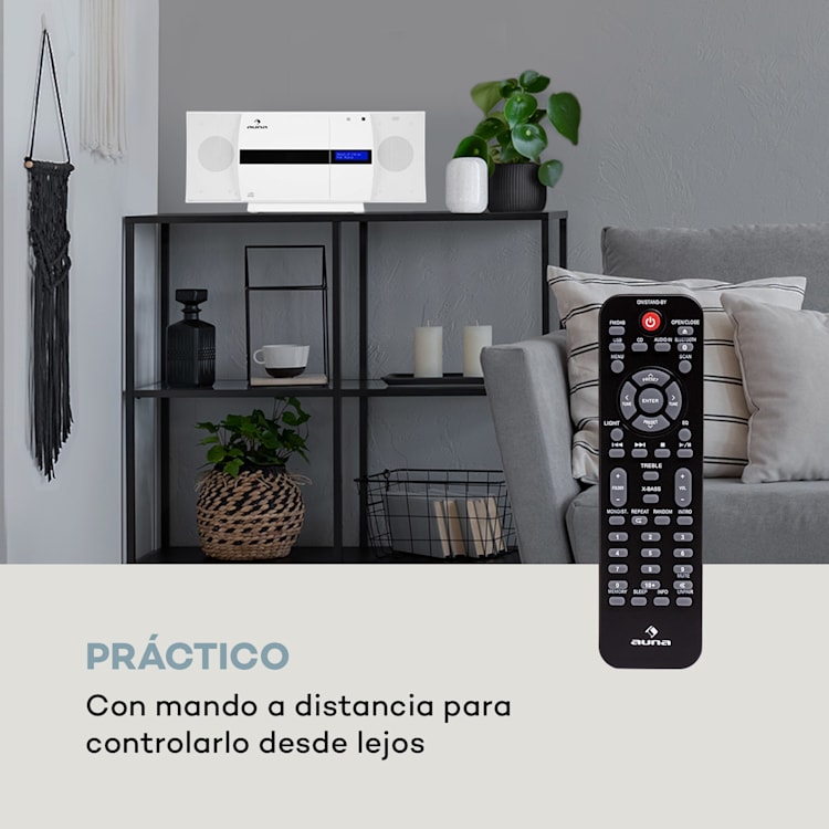 V-20 DAB Vertical Stereo Bluetooth NFC CD MP3 USB DAB+ & FM Tuner Blanco