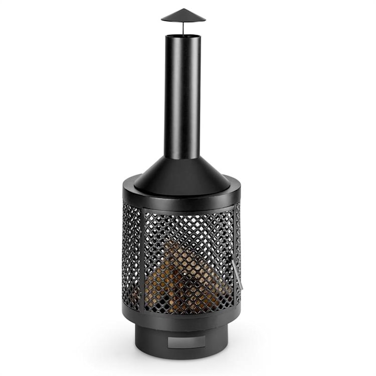 Essos Chimenea de jardín Estufa de leña Ø45cm Rejilla Chapa de acero negra
