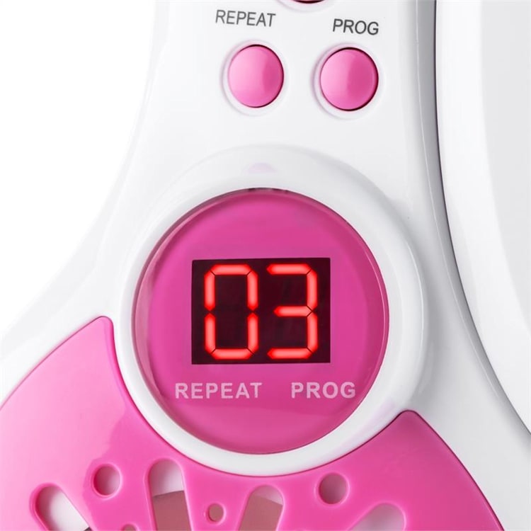 Rockpocket-A PK karaokesysteem CD AUX 2x microfoon accu - wit Wit