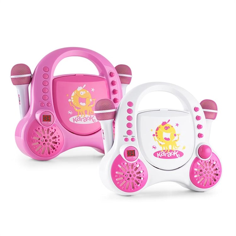 Rockpocket-A PK karaokesysteem CD AUX 2x microfoon accu - wit Wit