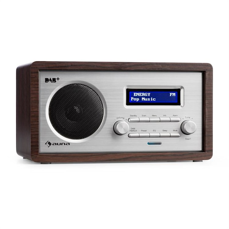 Harmonica DAB+/FMRadio Doppio Allarme AUX LCD Wengè
