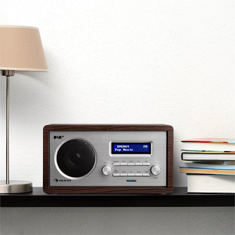 Harmonica DAB+/FMRadio Doppio Allarme AUX LCD Wengè