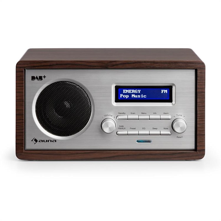 Harmonica DAB+/FMRadio Doppio Allarme AUX LCD Wengè