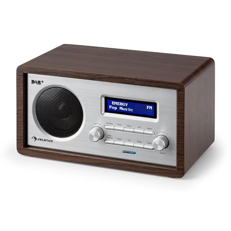 Harmonica DAB+/FMRadio Doppio Allarme AUX LCD Wengè