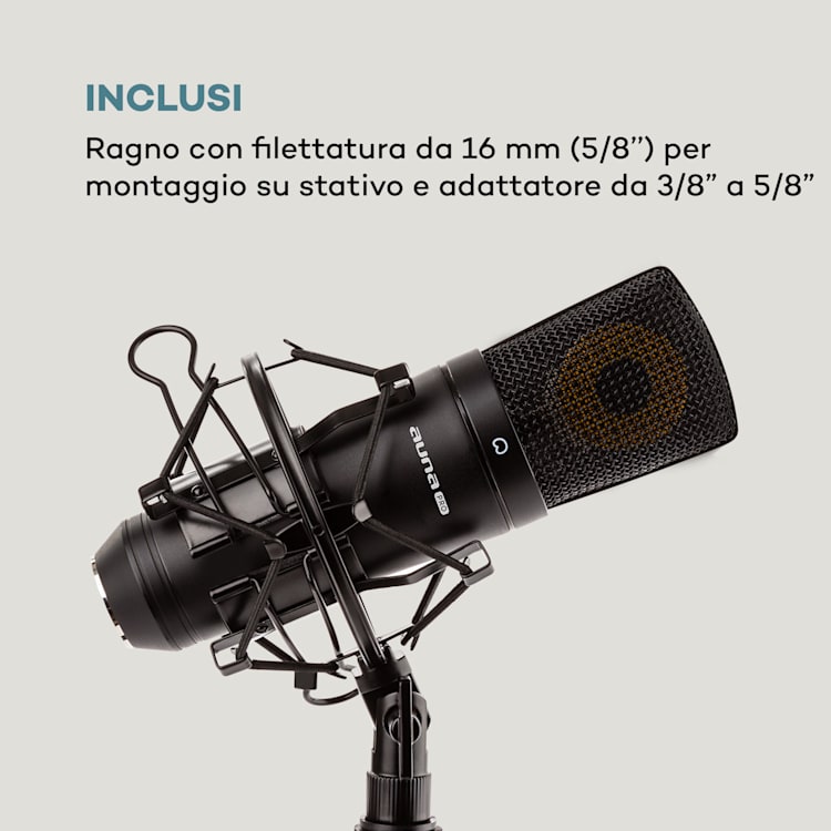 MIC-920B Microfono a Condensatore da Studio USB Nero Nero