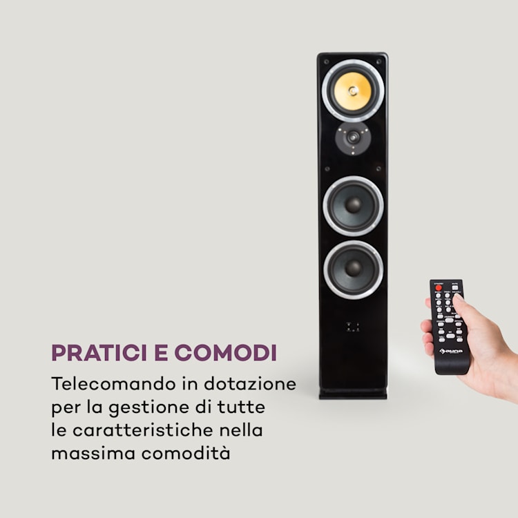 Line 700 A Set di Altoparlanti da Pavimento Attivi 240 W RMS BT in nero