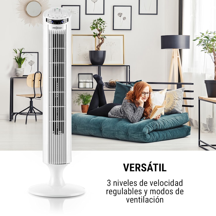 Blitzeis Ventilador de columna Ventilador vertical 40W 45° Oscilación Color blanconco Blanco