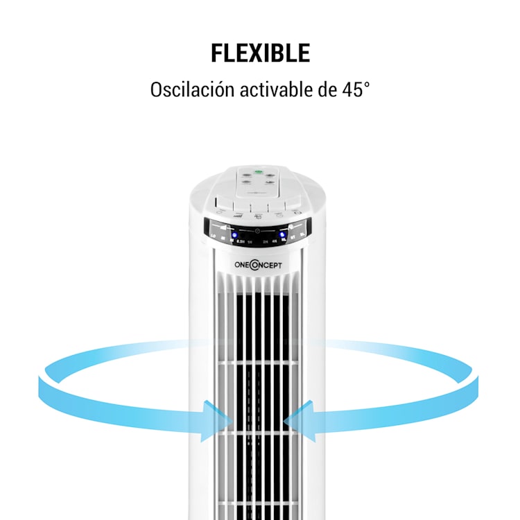Blitzeis Ventilador de columna Ventilador vertical 40W 45° Oscilación Color blanconco Blanco