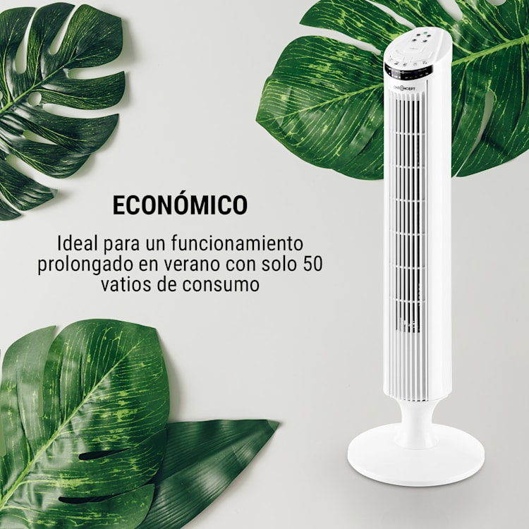 Blitzeis Ventilador de columna Ventilador vertical 40W 45° Oscilación Color blanconco Blanco