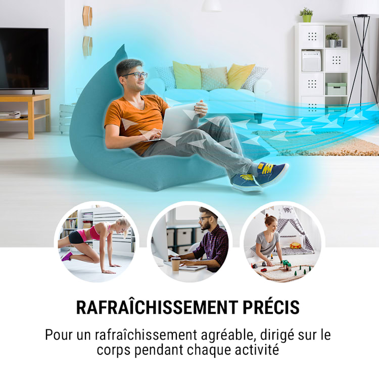 Blitzeis ventilateur colonne sur pied 40 W oscillation à 45° blanc Blanc