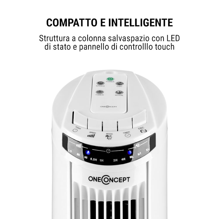 Blitzeis Ventilatore a Colonna a Piantana 40W Oscillazione 45° bianco Bianco