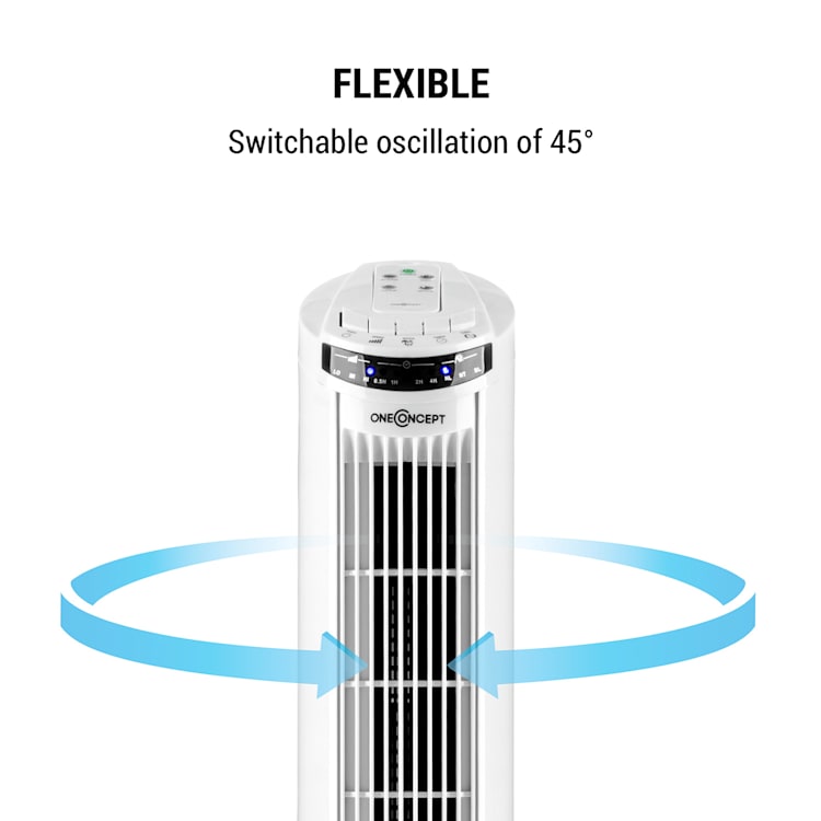 Blitzeis Column Fan Stand Fan 40W 45 ° Oscillation White White