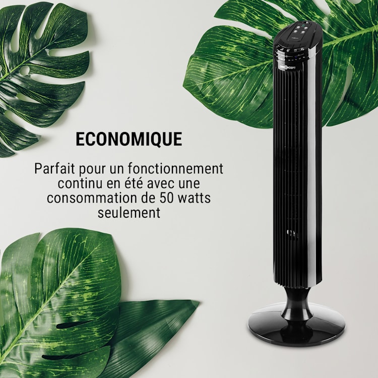 Blitzeis zuilventilator staande ventilator 40W 45° oscillatie zwart Zwart
