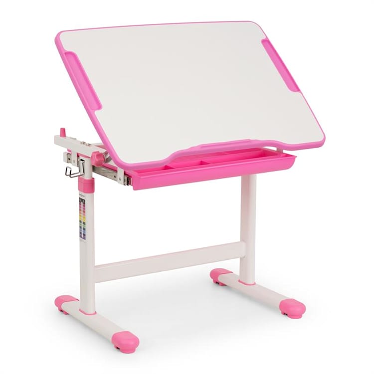 Tommi Juego de 2 uds Escritorio infantil Mesa Silla de altura regulable azul Rosa