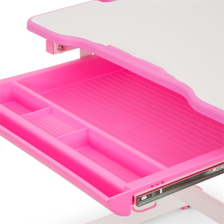 Tommi Juego de 2 uds Escritorio infantil Mesa Silla de altura regulable azul Rosa