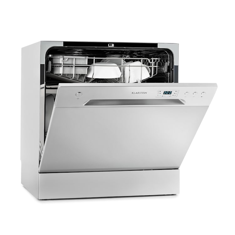 Amazonia 8 - Lavastoviglie, 1620 Watt, per 8 coperti, 49 dB, Aquastop Argento metallizzato
