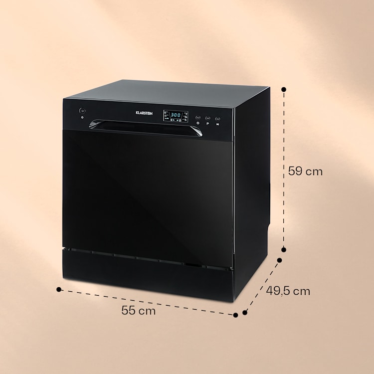 Lave-vaisselle Amazonia 8 1620 watts pour 8 couverts 49 dB Aquastop Noir