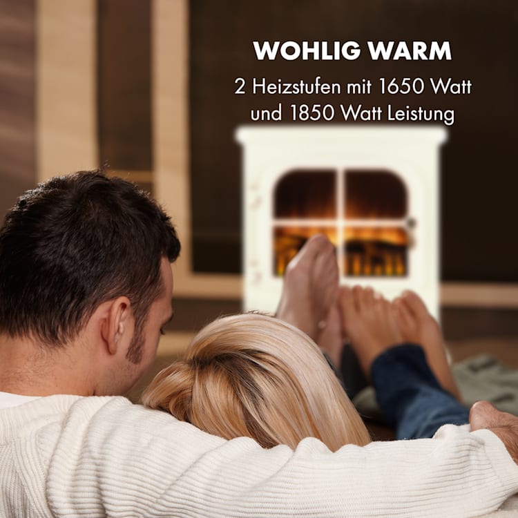 St. Moritz Elektrischer Kamin 1650W/1850W Flammenillusion rauchfrei Weiß